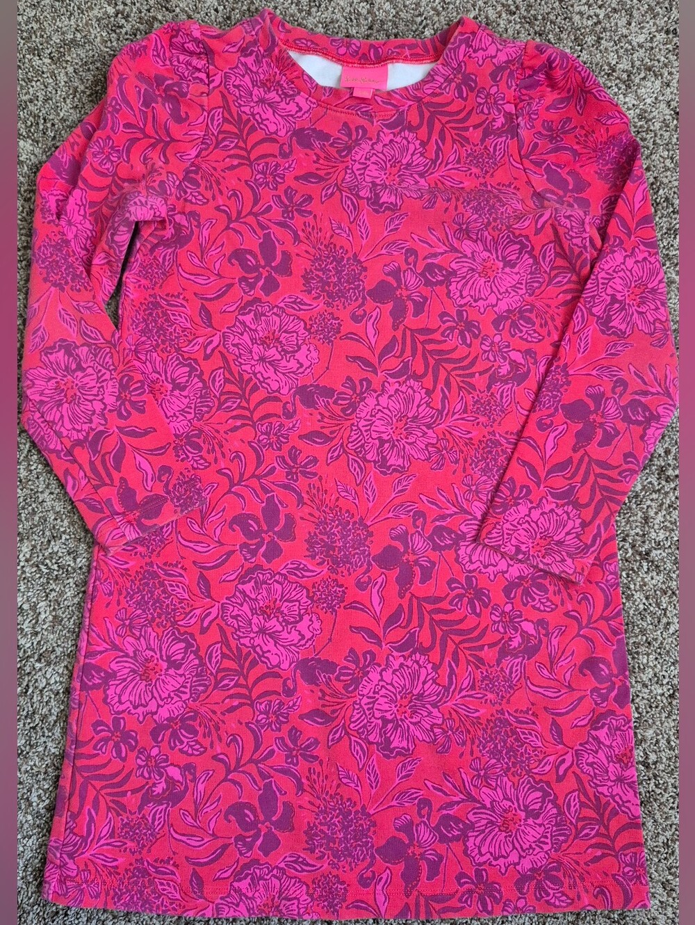 Lilly Pulitzer MINI JANSEN DRESS, AMARYLLIS RED SECRET HIDEAWAY M 8 / 10 Girls